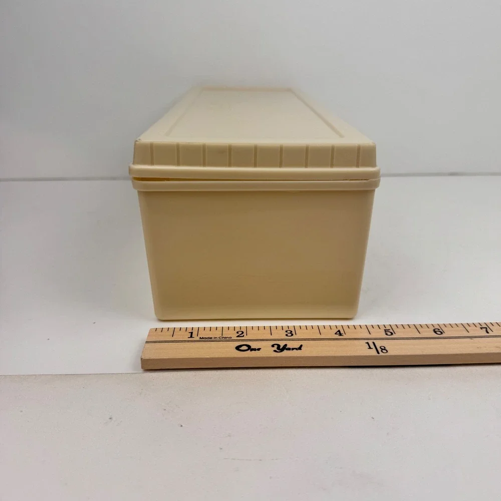 Vtg Thermos Brand plastic picnic sandwich box w hinged lid tan color replacement